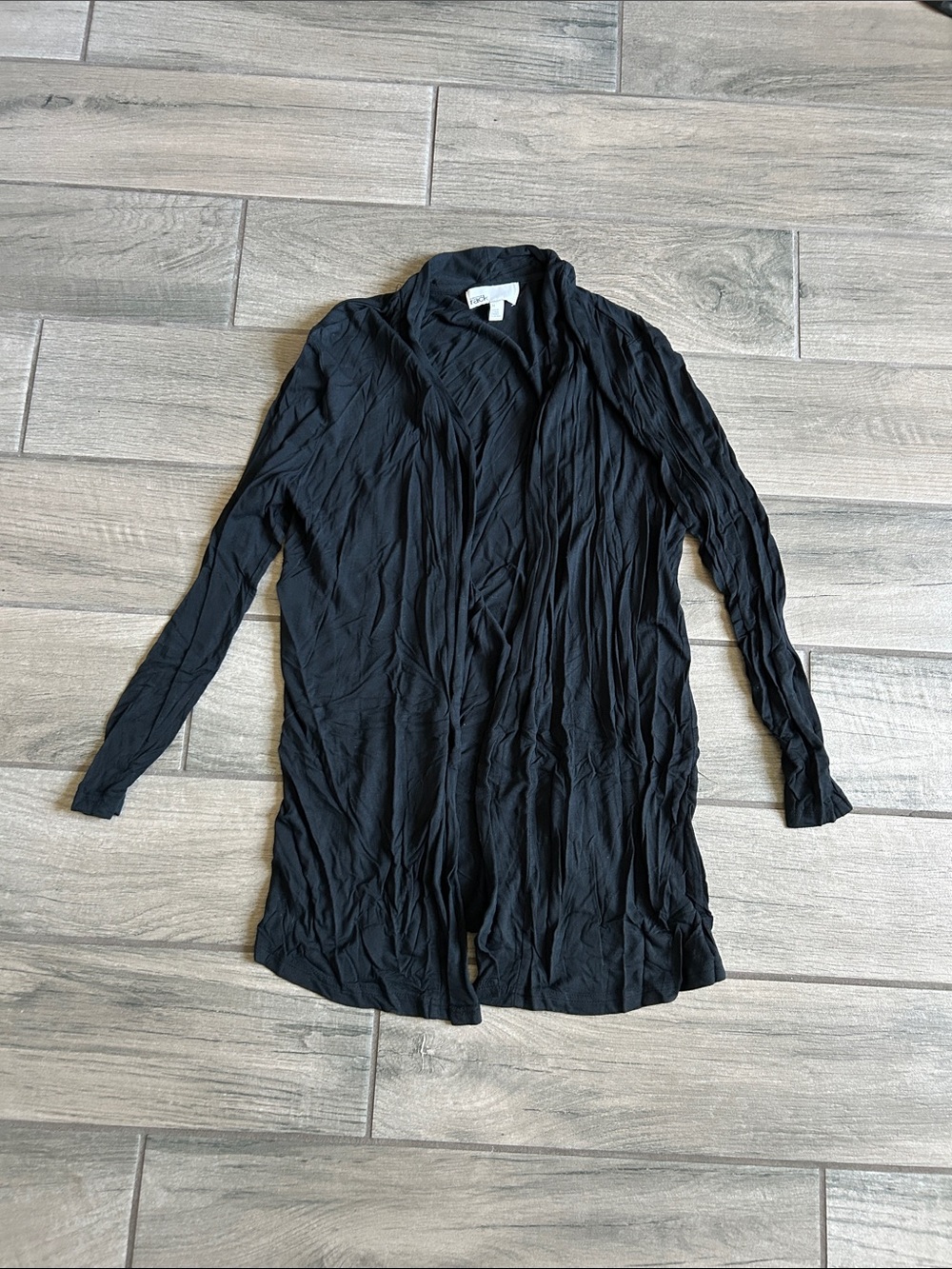 Black Open-Front Women's Cover-Up Cardigan